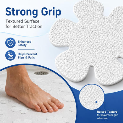 24Pcs Flower Non Slip Bath Stickers, Transparent Anti Skid Strips, Self-Adhesive Bathroom Stickers for Shower