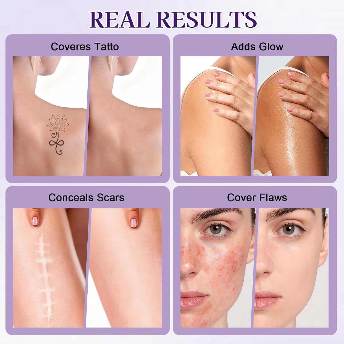 Body Coverage Perfector, All Over Complexion Body Perfector, Waterproof Leg &amp; Body Makeup Tattoo Cover Up Makeup Cream, Easy Application (Natural)