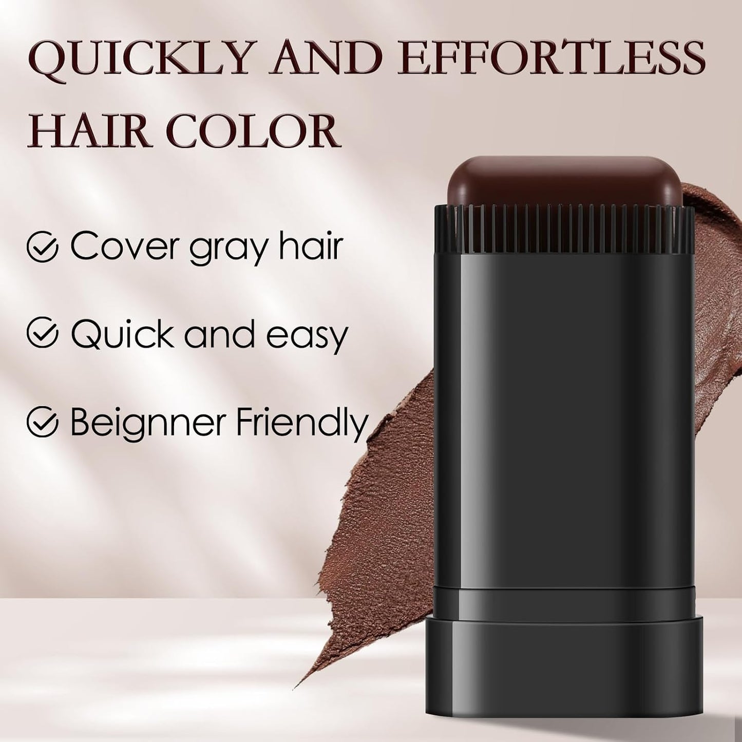 Boobeen Root Touch Up Hair Color Stick，Blendable Hairline Powder for Gray Coverage，Long Lasting Root Cover Up &amp; Thinning Edges,Natural Finish for Women &amp; Men