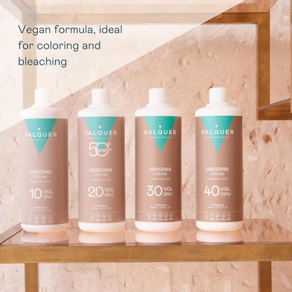 VALQUER Stabilized Hydrogen Peroxide Cream 20 Vol. | 1 L | Professional Cream Developer for Permanent Hair Colour &amp; Bleaching | 6% Stabilized Formula | Vegan