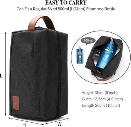 KK Water - Resistant Hanging Toiletry Travel Bag – Spacious Black Gym, Shaving, Make Up Bag for Men &amp; Women