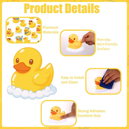 24pcs Duck Non-Slip Bathtub Stickers, Anti-Slip Shower Floor Decals with Scraper for Bathroom Tubs Shower Floors Stairs Kids &amp; Elderly Protection (6 Styles)