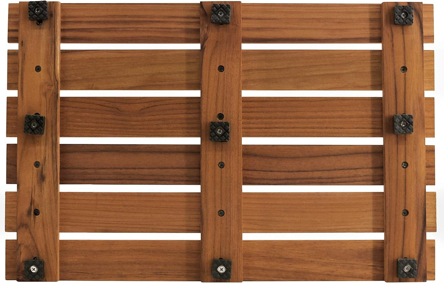 VaeFae Teak Shower Mat, Non-Slip Bath Mat, Luxury Spa Mat, Wooden Mat for Bathtub, 50.8 x 33 cm