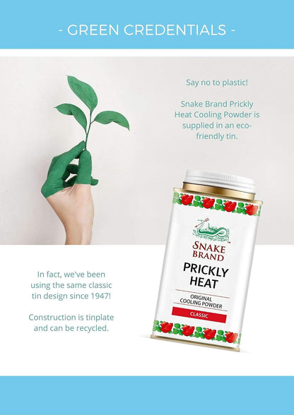 Snake Brand Prickly Heat Cooling Powder, 2-Pack (Classic, 140g)