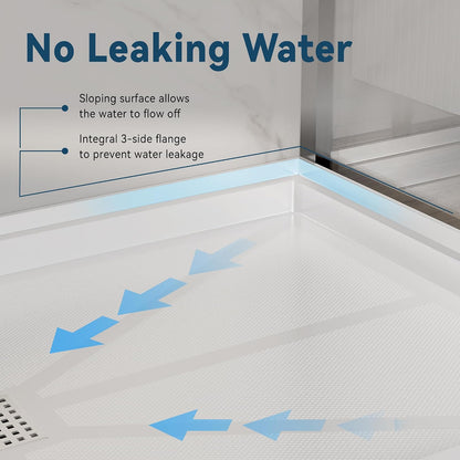 900 x 900 x 10 mm Shower Tray, SMC Shower Pan Base with Drain Assembly &amp; Drain Cover Included, Non-Slip
