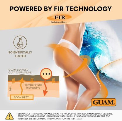 GUAM FIR Anti Cellulite Seaweed Hot Body Mud 1kg, Warming Body Wrap Treatment with Tourmaline &amp; Ivy Extract for Tummy, Waist, Hips &amp; Thighs, Firming Body Care for Smoother-Looking Skin Tone
