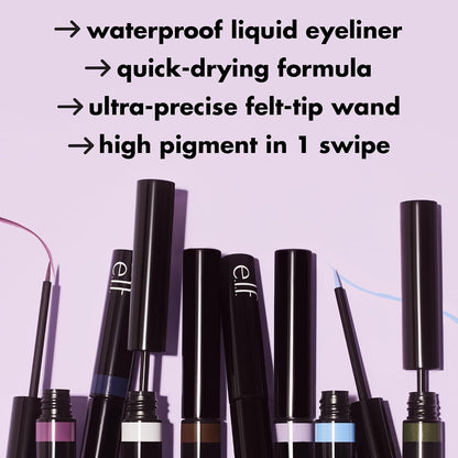 e.l.f. H2O Proof Inkwell Eyeliner Pen, High-Pigment, Waterproof Liquid Eyeliner, Delivers A Matte Finish, Vegan &amp; Cruelty-Free, White Out