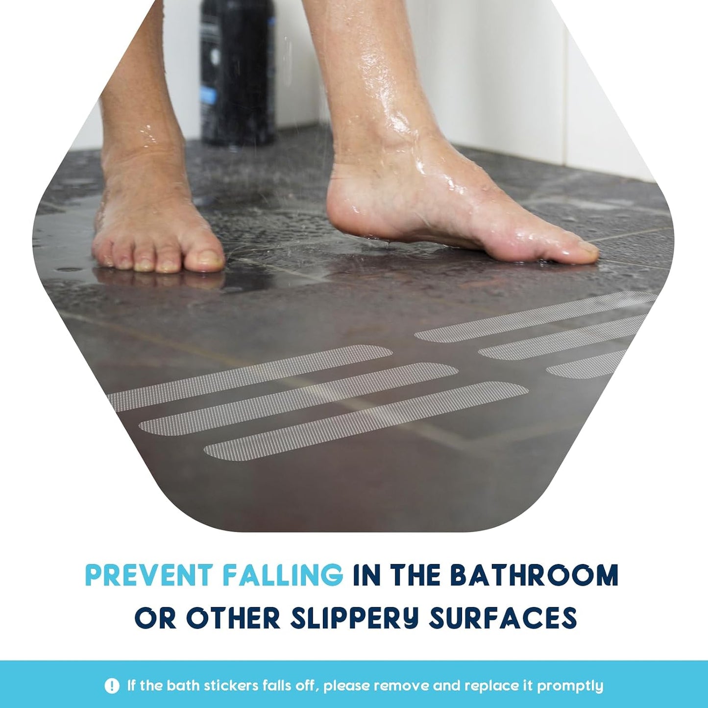 36PCS Non Slip Bath Stickers, Safety Anti Slip Bath Stickers(20x200mm) | Transparent Bath Stickers Non Slip, for Bathroom Bathtub Staircase Floor