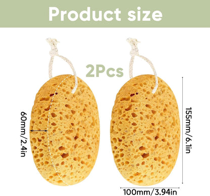 Body Bath Sponges for Adults - 2Pcs Large Shower Sponge for Women Men - Soft Honeycomb Natural Sponge - Exfoliating Deep Cleaning Bathroom Bathing Body Sponges for Sensitive Skin