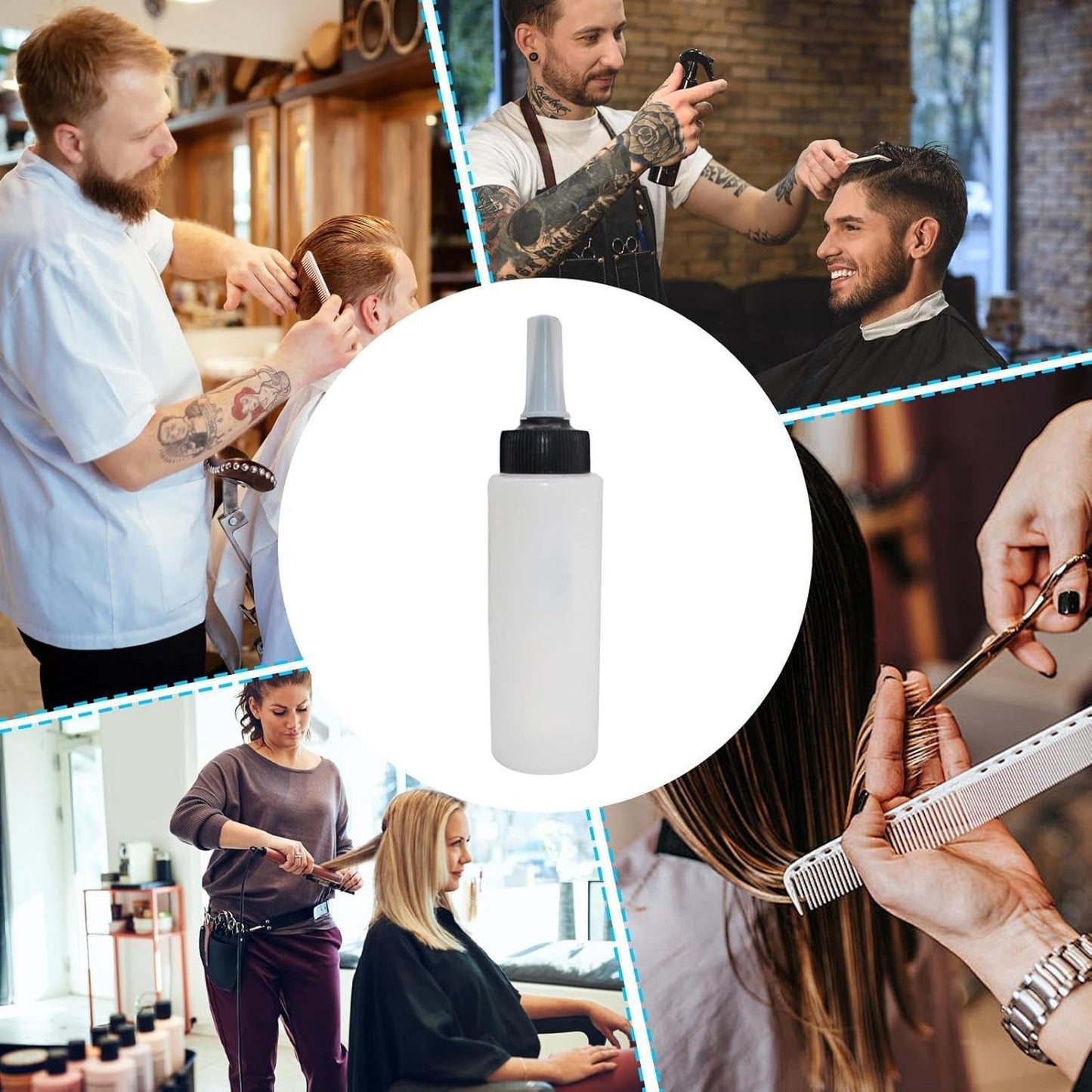 Hair Oil Applicator – PE 7.08x1.77 Inches | Squeeze Oil Applicator Bottle With Precision Nozzle | Scalp Oils Dispenser Comb Bottle For Hair Care Styling Salon Home And Travel Use
