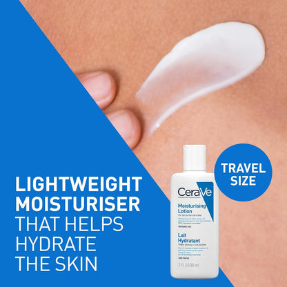 CeraVe Travel Moisturising Lotion, 3 Ceramides, for Dry Skin, 88ml