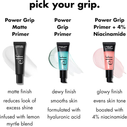 e.l.f. Power Grip Primer, Gel-Based &amp; Hydrating Face Primer For Smoothing Skin &amp; Gripping Makeup, Moisturizes &amp; Primes, 0.811 Fl Oz, Clear
