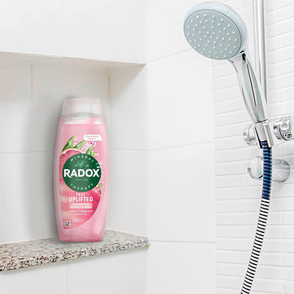 Radox Mineral Therapy Feel Uplifted Body Wash Shower Gel uniquely blended with herbs, minerals, and a grapefruit &amp; ginger fragrance for an uplifting experience 225 ml, Pack of 6