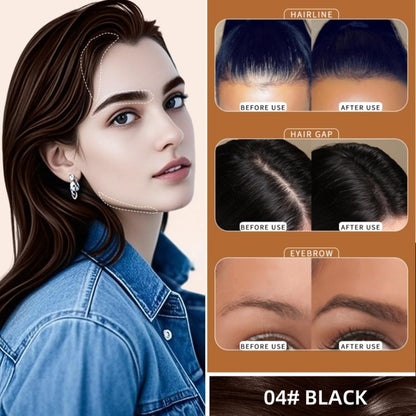 Hairline Powder, Hair Root Touch Up Concealer, Natural Black Hair Root Touch Up Concealer, Bald Spot Concealing Hairs Powder for Women and Men, Includes Mirror &amp; Puff, Windproof &amp; Sweatproof