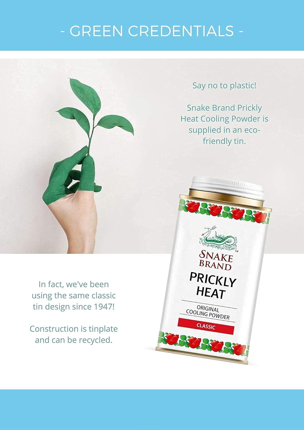 Prickly Heat Powder Snake Brand (140 gram)