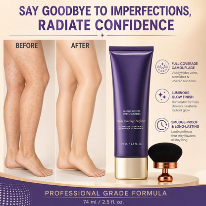 Body Coverage Perfector Waterproof, Leg Makeup Waterproof No Transfer, Tattoo Cover Up Full Coverage Concealer, Body Makeup Skin Tone Repair Cream with Brush, Body Concealer Long Lasting Mature Skin