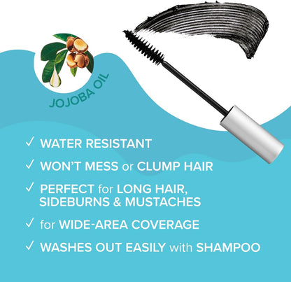 RED by KISS Quick Cover Root Touch Up Rescue (Dark Brown), Mascara Natural Water-Resistant Temporary Gray Concealer Cover Up Brush for Hair Mustache &amp; Beard, Formulated with Jojoba Oil
