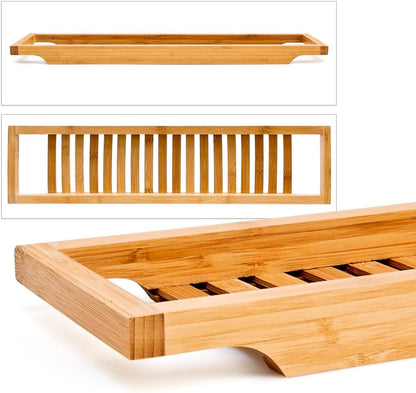 Bamboo Bathtub shelf - bathtub tray