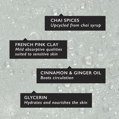 UpCircle Cinnamon + Ginger Chai Soap Bar 100g - Certified Organic Vegan Cleanser For Face And Body - French Pink Clay + Glycerin Reducing Redness + Irritation - Natural, Cruelty-Free + Palm Oil Free