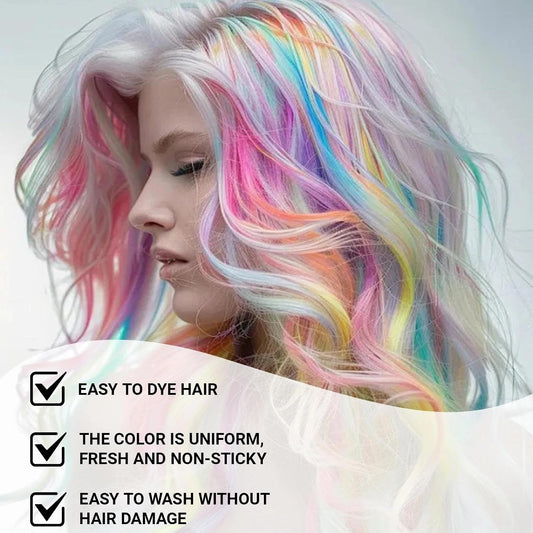 Washable Temporary Hair Color Set for kids, Hair Chalk Hair Color Mascara, Blue Purple Pink Easy Wash Out Hair Styling Color for Festival Party Use