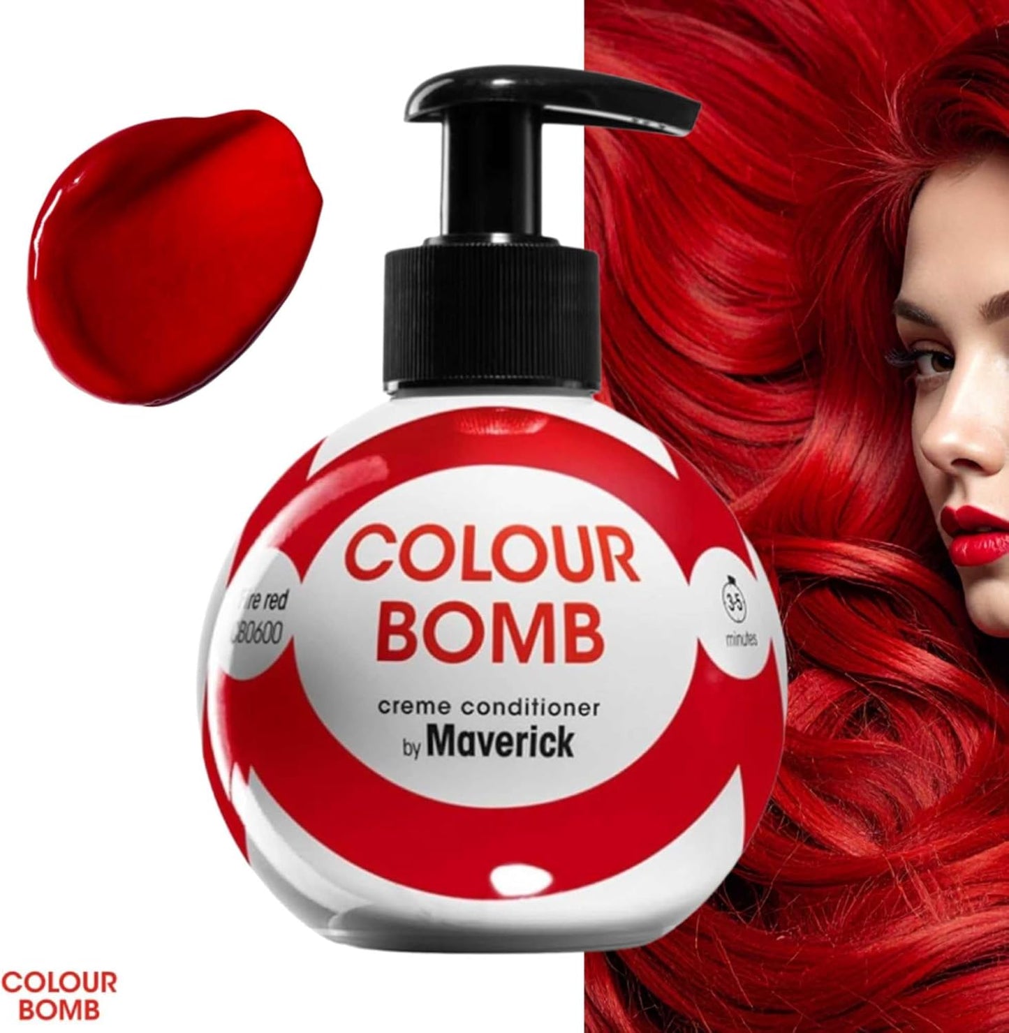 Fire Red Colour Depositing Conditioner 250ml | Vibrant Gloss &amp; Shine, Softening &amp; Nourishing Colour Refresh Treatment, No Mix, Vegan, Ammonia &amp; Peroxide Free