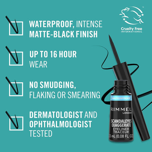 Rimmel Exaggerate Waterproof Liquid Eyeliner – Bold Lines That Stay