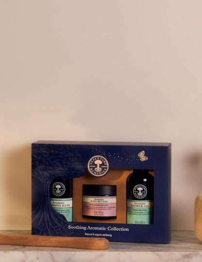 Neal's Yard Remedies Soothing Aromatic Gift Set With Bath Soak, Body Butter &amp; Shower Gel, Cruelty-Free, Set of 3