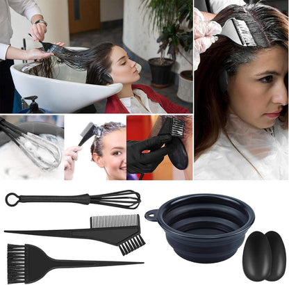 THINTON 6 Pcs Hair Coloring Tools, Hair Dye Bowl and Brush Kit, DIY Beauty Salon Bleaching Tools Kit, Mixing Bowl, Ear Cover, Dye Mixer, Dye Comb