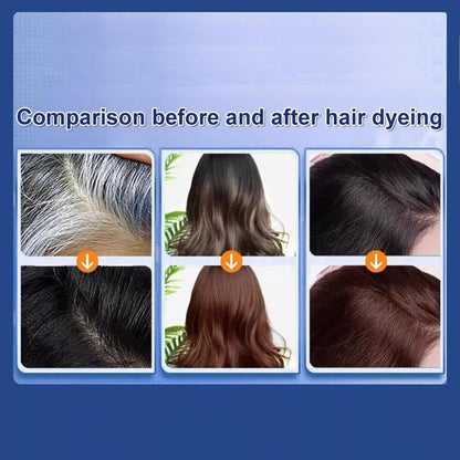 ZhiHuaShi Caviar Protein Hair Dye,Hair Dye Shampoo,Easy Hair Color,Cover Gray Hair,Zhihuashi Herbal Shampoo,Vegetable Extracts,Black Shampoo For Grey Hair,Shampoo Hair Dye (Dark brown, 500ml)