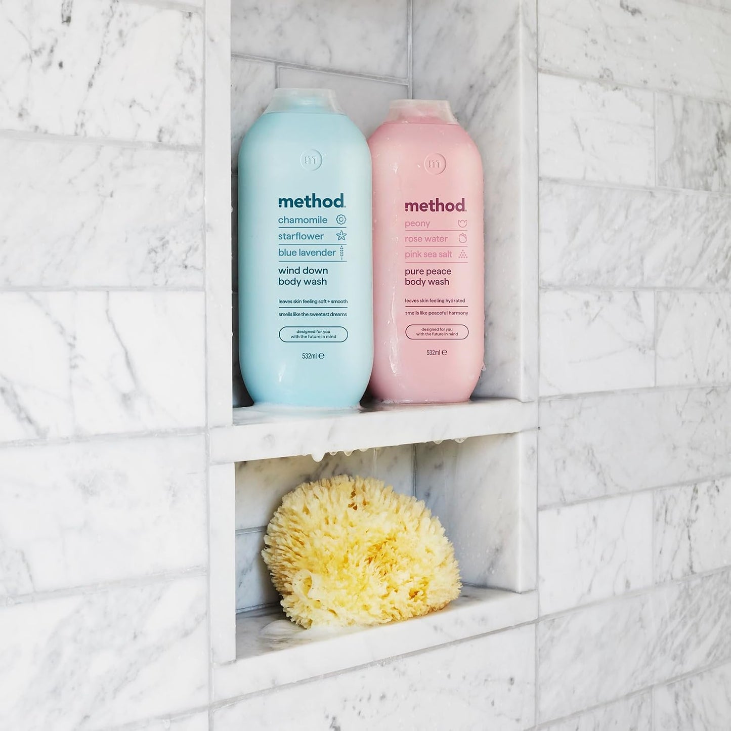 Method Body Wash, Wind Down, Shower Gel, Chamomile, Starflower and Blue Lavender Scent, Pack of 1, 532ml