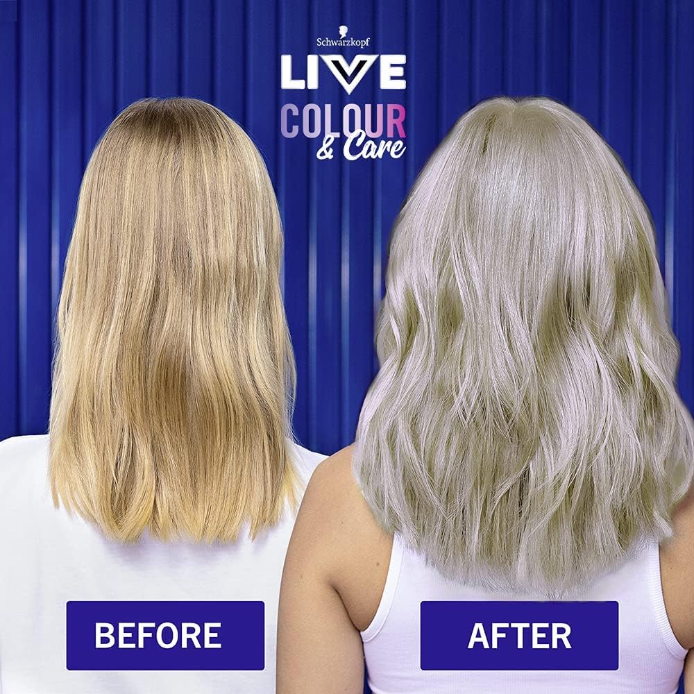 Schwarzkopf LIVE Colour &amp; Care Hair Mask, 5 Minute Wash Out Blonde Toning, Colour Boost, Semi-permanent Silver Hair Dye, Lasts Up To 6 Washes- Icy Pearl, 150ml