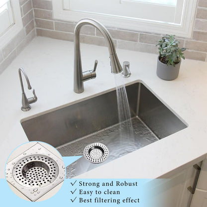 Sink Strainer Plug Stainless Steel Hole Drain Cover, Bath Plug/Shower Drain Protector Hair Catcher Sink Stopper Filter for Bathroom, Kitchen (External Diameter 7.5cm, Inner Diameter 4.5cm) Pack of 2