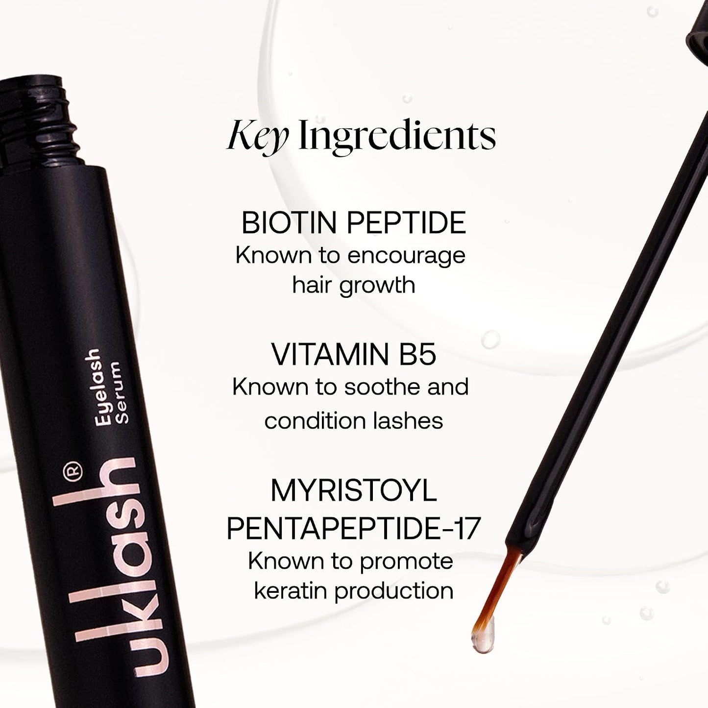 UKLASH Eyelash Growth Serum For Longer &amp; Fuller Lashes - 3ml. Clinically Proven Formula for Naturally Longer Lashes and Extensions. Vegan &amp; Cruelty-Free