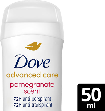 Dove Advanced Care Go Fresh Pomegranate Scent Anti-Perspirant Cream Women's Deodorant Stick with pro-ceramide technology for 72 hours sweat protection 50 ml
