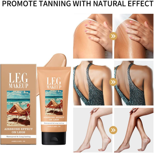 Leg Makeup Waterproof No Transfer,Body Coverage&amp;Leg Foundation Waterproof Full Coverage Concealer,Sweat-Proof Long-Lasting Leg&amp;Body Makeup for Veins Cover Up,Easy Use,Naturally Blends Skin(Medium Tan)