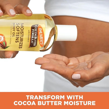 Palmer’s Cocoa Butter Formula Moisturising Body Oil 250ml with Vitamin E and Cosmetic Spatula – Fast-Absorbing, Non-Greasy Hydration for Dry.