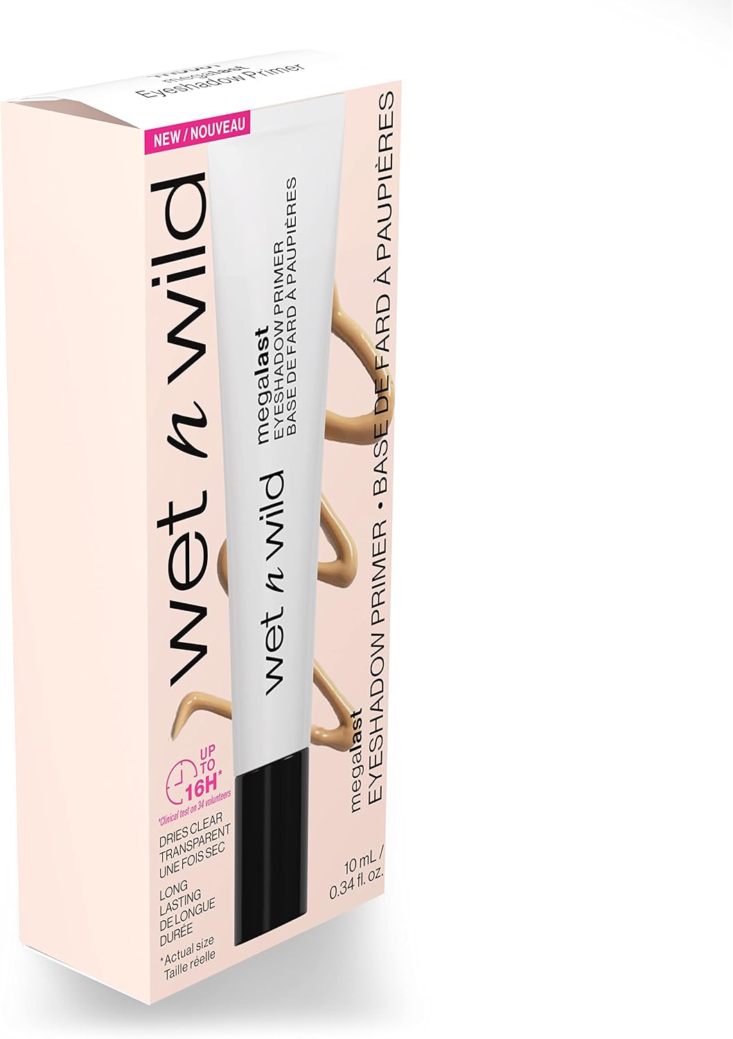 Wet n Wild Megalast Eyeshadow Primer, Lightweight Eyelid Primer for Long Lasting Makeup, Infused with Vitamin E, Clear Finish, 16-Hour Wear, 10 ml