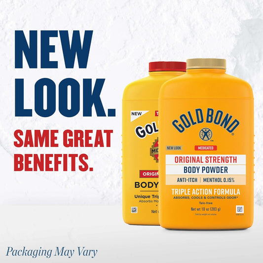 Gold Bond Medicated Original Strength Body Powder, 10 oz., Talc-Free, Anti-Itch, Absorbs &amp; Cools