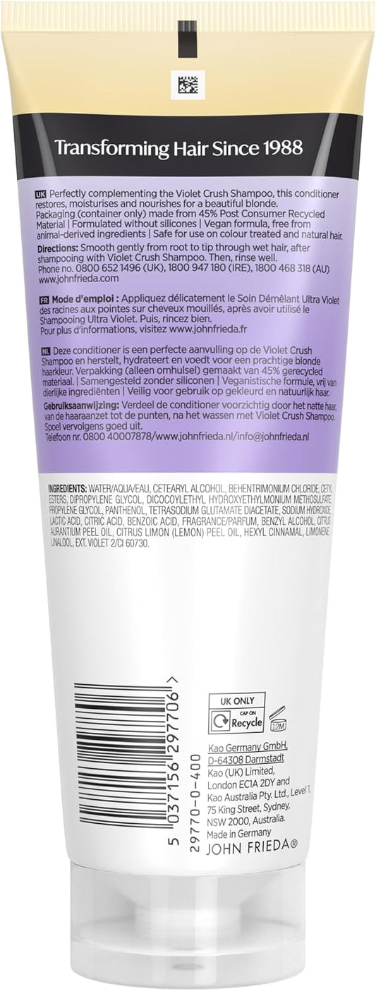 John Frieda Violet Crush Purple Conditioner 250ml (Pack of 2)