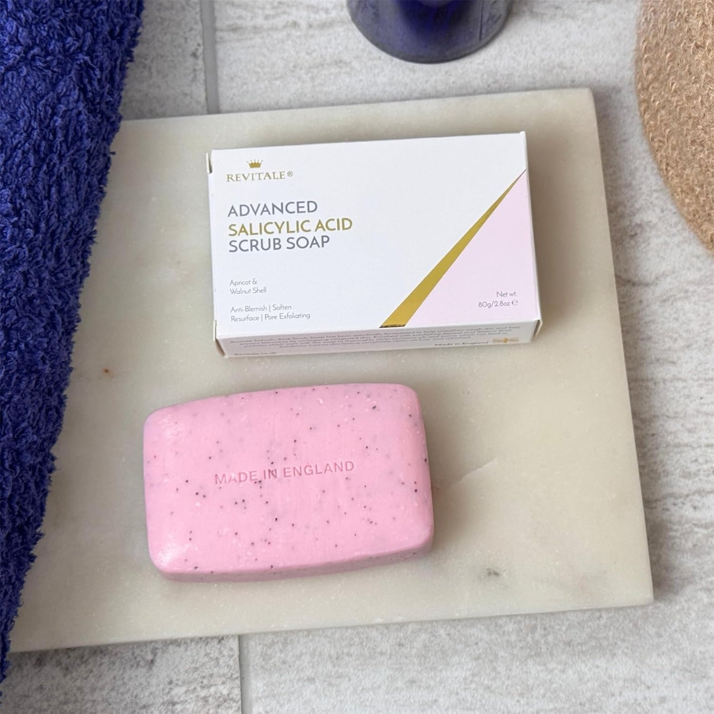 Revitale Advanced BHA Salicylic Acid Scrub Soap – Exfoliating Bar for Face &amp; Body, Deep Pore Cleanser, Anti-Blemish, Skin Softening