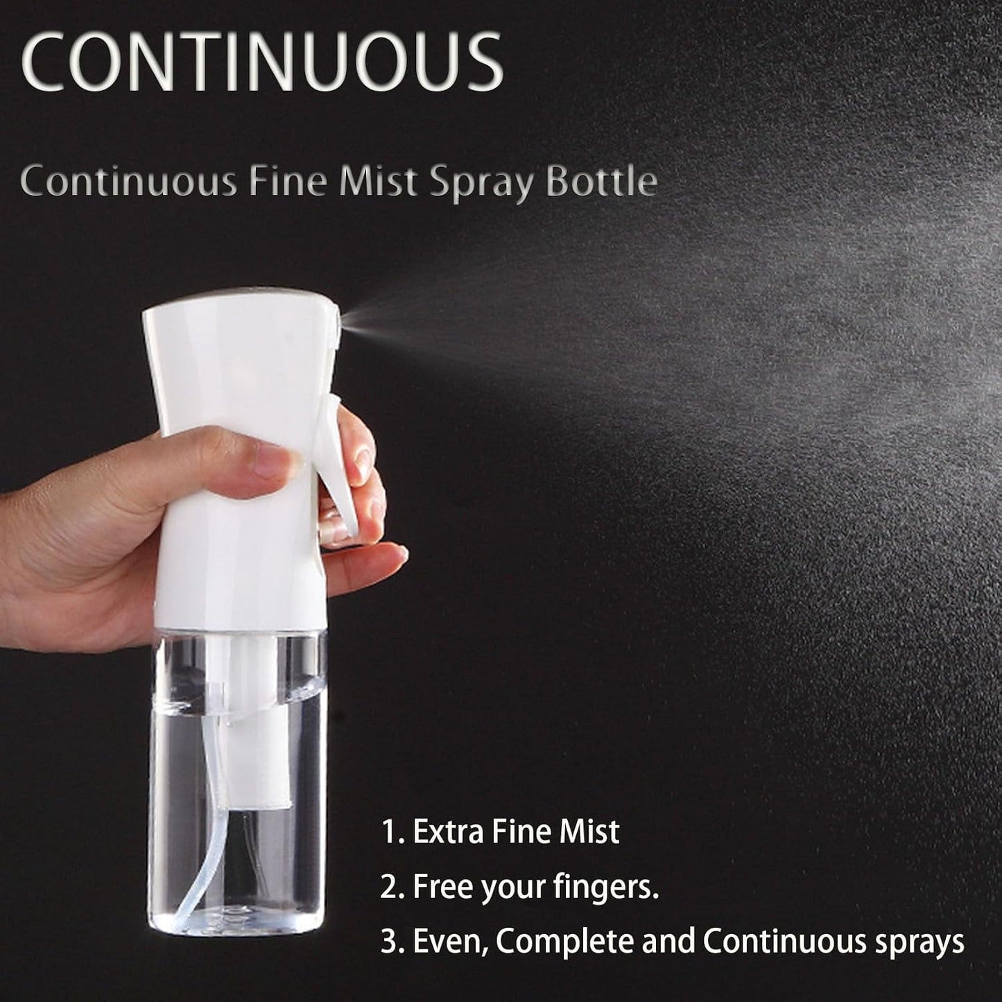 2 PCS Hair Oil Applicator Bottle, Hair Applicator Bottle, Root Comb Applicator Bottle and Continuous Spray Bottle, Portable Plastic Hair Dye Oil Applying Applicator with Graduated Scale, 200ml(white)