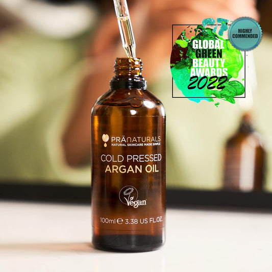 PraNaturals 100% Moroccan Pure Natural Argan Oil for Face &amp; Body 100ml – Rich in Vitamin E for Healthy Skin, Hair &amp; Nails – Food Grade, No Parabens or SLS – Vegan &amp; Cruelty-Free