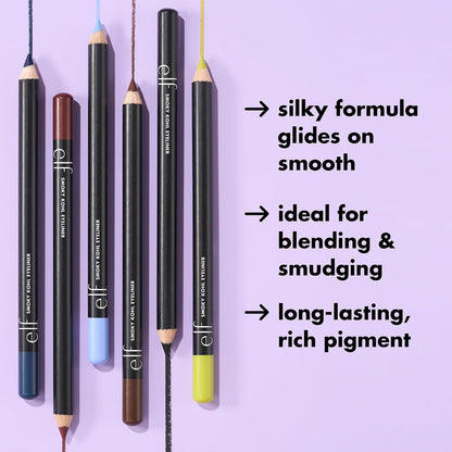 e.l.f. Smoky Kohl Eyeliner, Eye Pencil for Creating Long-Lasting, Bold, High-Pigment Makeup Looks, Vegan &amp; Cruelty-Free, Black Velvet