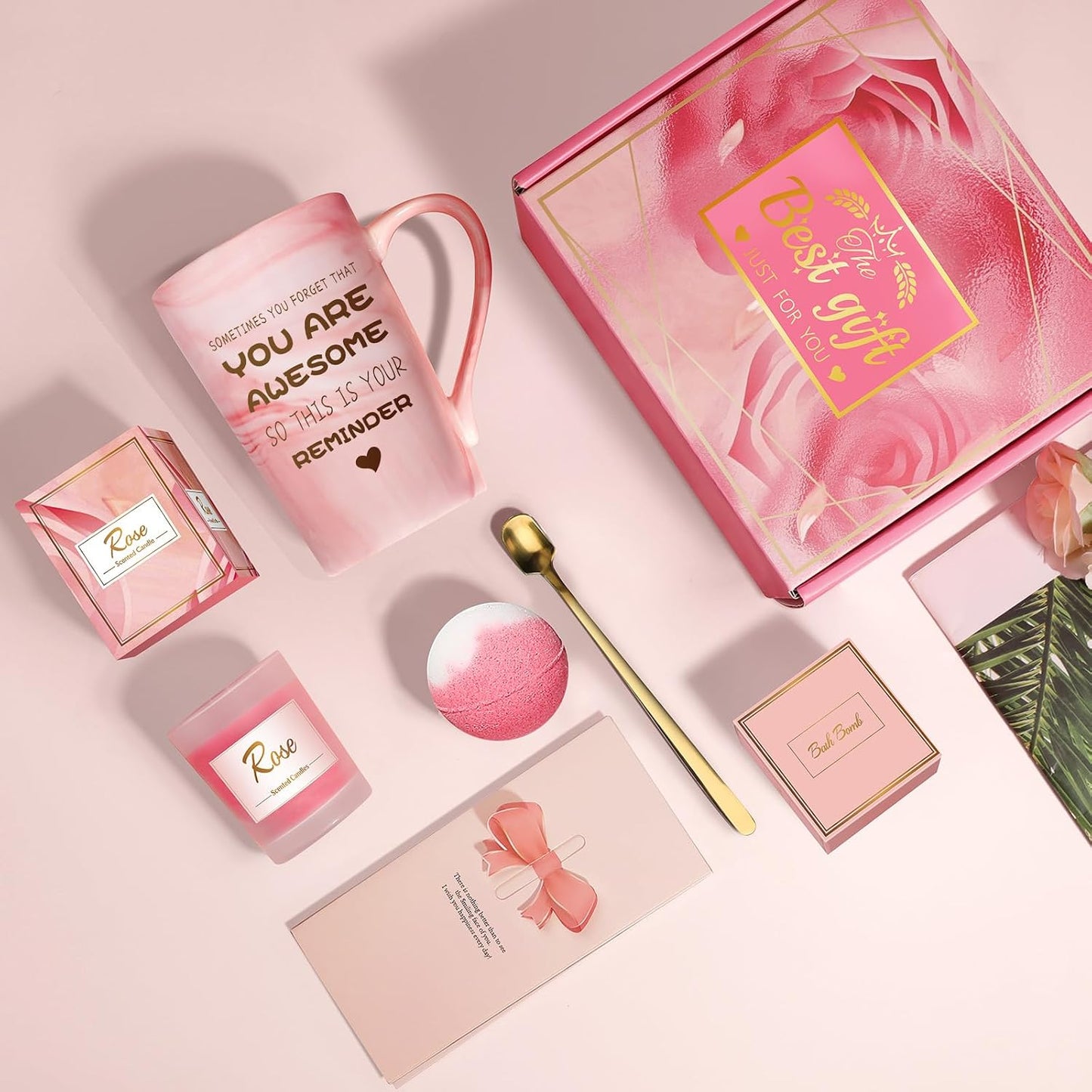 Eletorot Christmas Gifts for Women, Teacher, Mum, Friend, Auntie, Sister | Unique Birthday Gift for Nan, Colleagues, Pink Spa Relaxation Set for Self Care, Valentines, Mothers Day