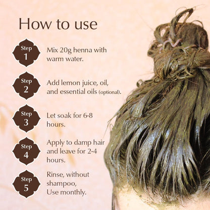 Ayumi Pure Henna 100% (Mendhi), 200g | Natural Dark Red Hair Dye | Chemical-Free Colour | Dandruff Prevention | Hair Growth &amp; Moisture Conditioning Powder