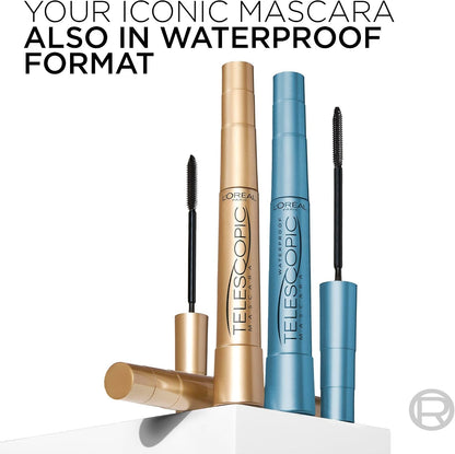 L'Oréal Paris Mascara, Telescopic Original Mascara to Achieve Dramatic Length &amp; Definition, Up to +71% Lengthening Effect, Smudge-Resistant and Long-Wearing Formula for Up to 36H Wear, 8ml