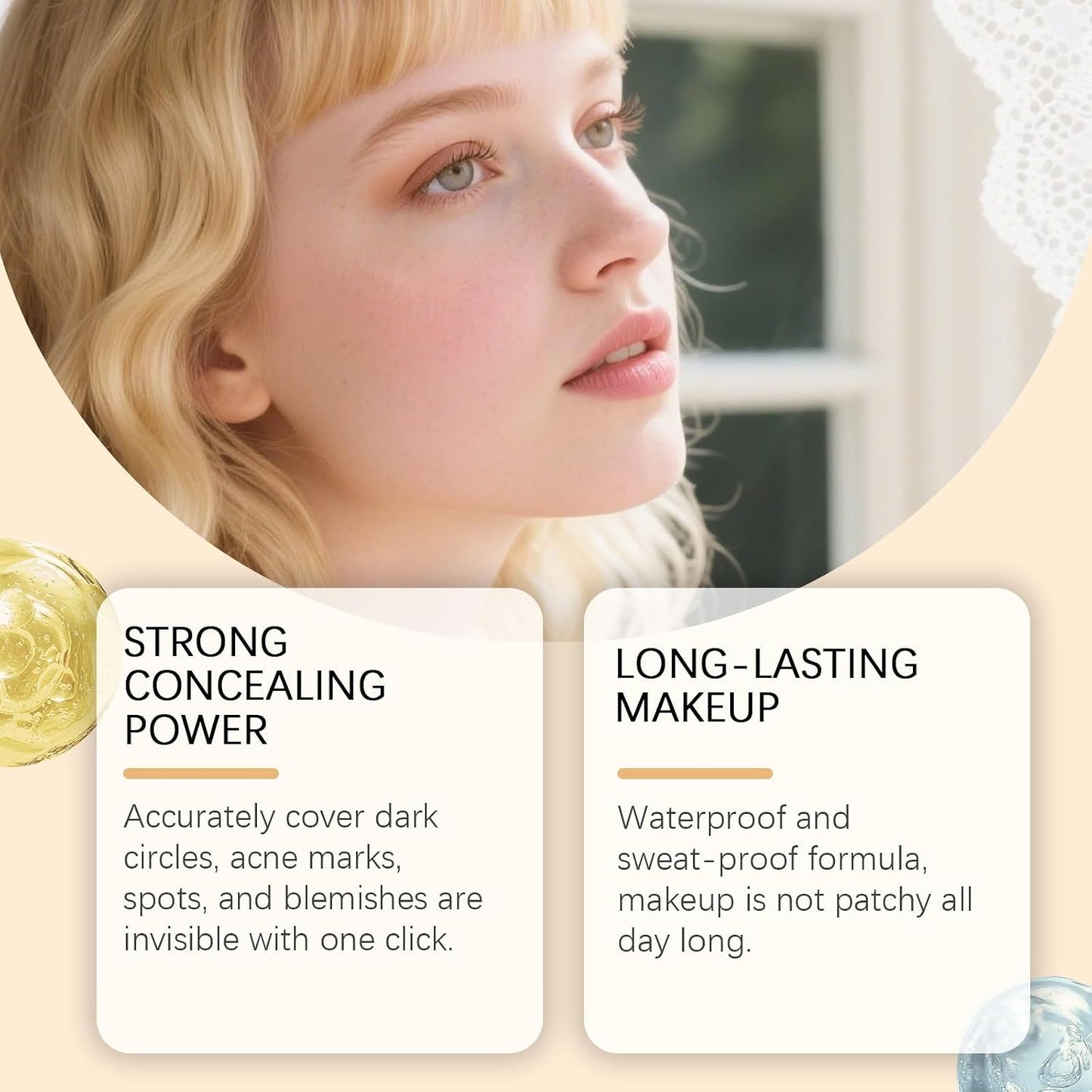 Waterproof Body Concealer&amp;Leg Foundation,High Coverage Body Makeup Full Coverage Waterproof,Tattoo Cover Up Cream,Effectively Conceals Tattoos Scars Varicose Veins,Sweat-Resistant Natural Look