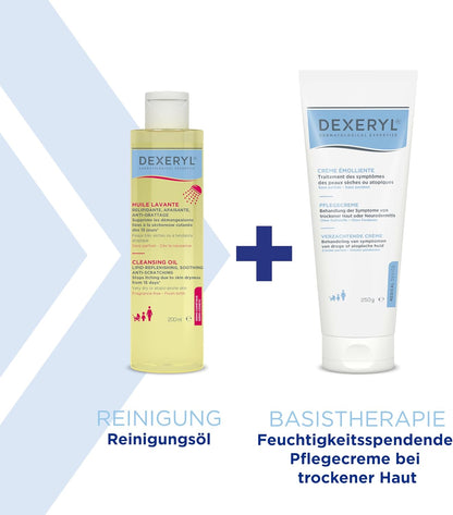 Dexeryl Washing Oil, 200ml, [Travel Size], Soothing, Scratch-Resistant, Very Dry Skin, Breathable, perfumed