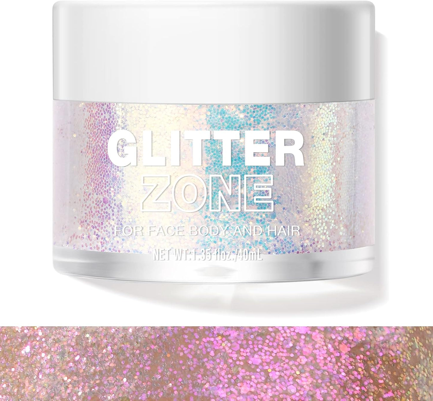 LANGMANNI Holographic Body Glitter Gel for Body, Face, Hair and Lip.Color Changing Glitter Gel Under Light. Vegan &amp; Cruelty Free-1.35 oz (2# Sparkling Pink)