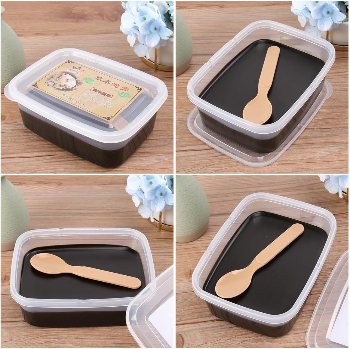 Operitacx 1 Box Black Herbal Moxibustion Mud Therapy for Health Keeping, Easy to Apply Plastic Body Mud Suitable for Male and Female, for Damp Clearing and Skin Care